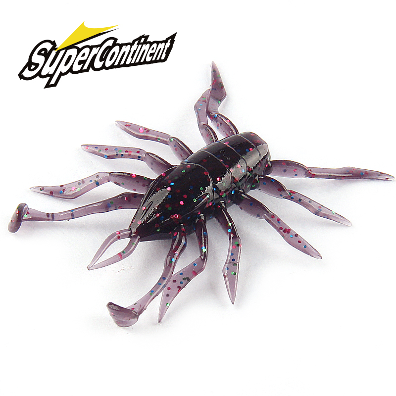 Marine Salt Mix - 2023 Supercontinent 12 ชิ้น/ล็อตแมงมุมน้ําซิลิโคนเหยื่อหนอน 38 มม./1.42g