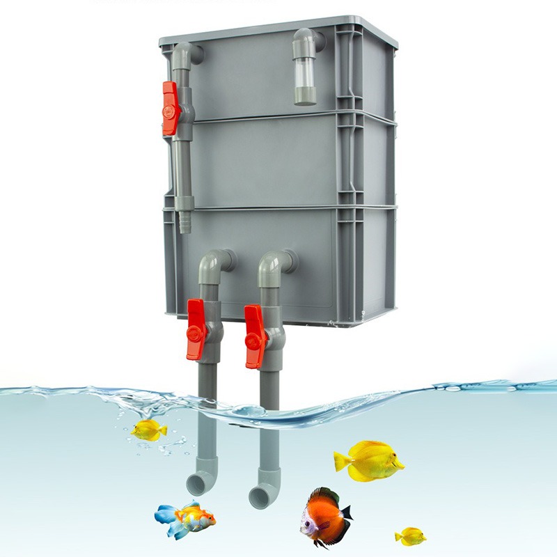 Marine Aquarium Overflow - กล่องกรองน้ำแบบหยดภายนอก DIY สำหรับตู้ปลา ระบบกรองป้องกันน้ำล้น พร้อมระบบเพิ่มออกซิเจนและกรองน้ำแบบอีโคโลจิคอล