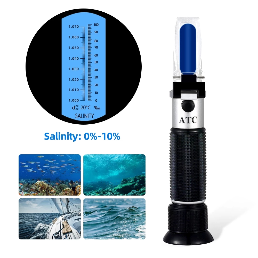 Marine Aquarium Bacteria - ความเค็ม Refractometer 0-10% 1.000-1.070SG Optical Salometer