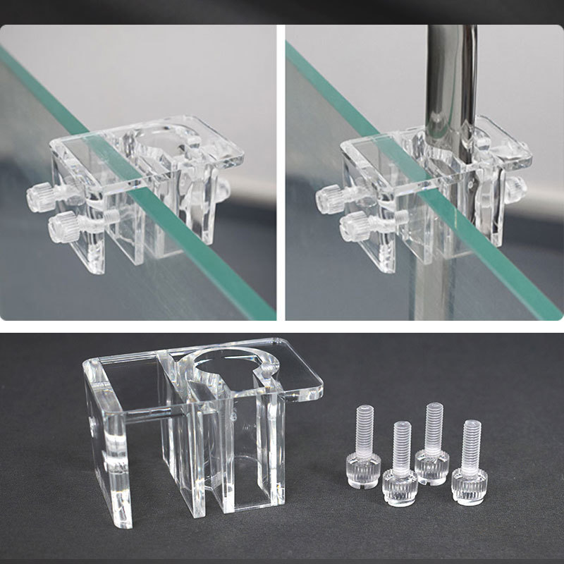 Marine Aquarium Overflow - ถังปลาอะคริลิคท่อน้ําClamps Aquariumแก้วไหลเข้าOutflowผู้ถือคงที่Clampsพืชอุปกรณ์เสริมคลิปLily Fishing Tube