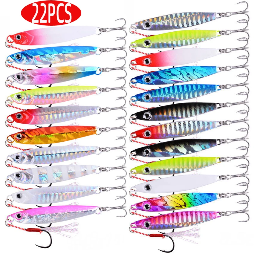 22PCS โลหะหล่อ Jig ช้อนเหยื่อต - Marine Salt Mix บทวิจารณ์และราคา